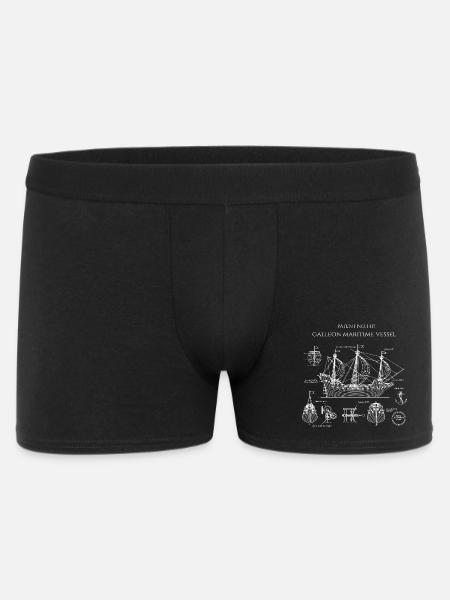 Galleon Blueprint Sail Ship - Men's Boxer Shorts - black