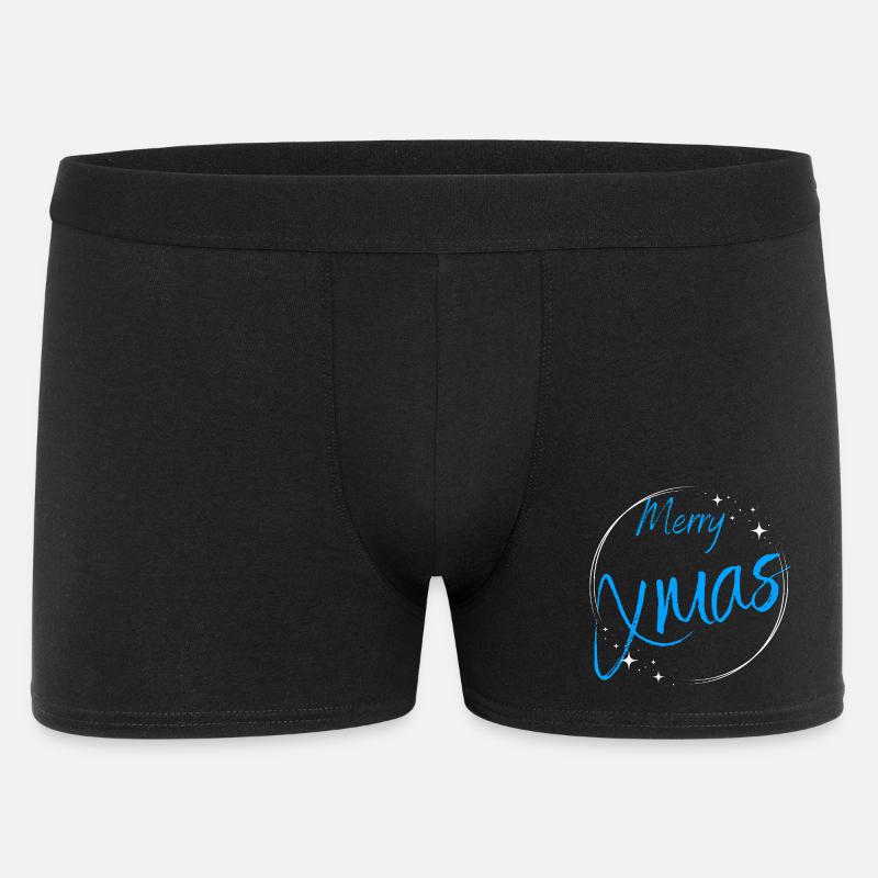 Merry Xmas Script Circle - Men's Boxer Shorts - black