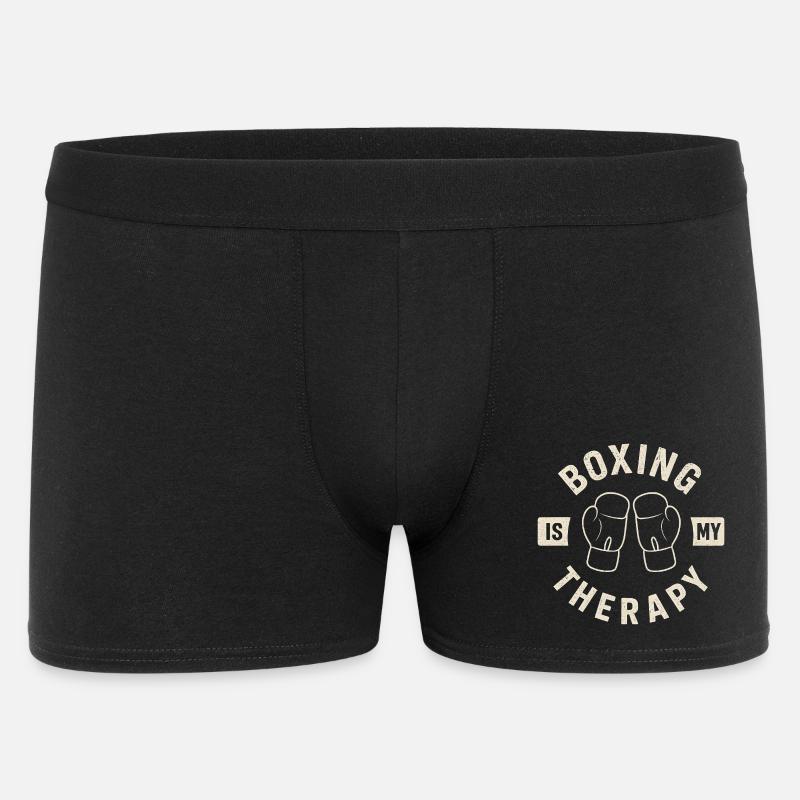 Boxing Therapy Retro Boxhandschuhe Design - Männer Boxer Shorts - Schwarz