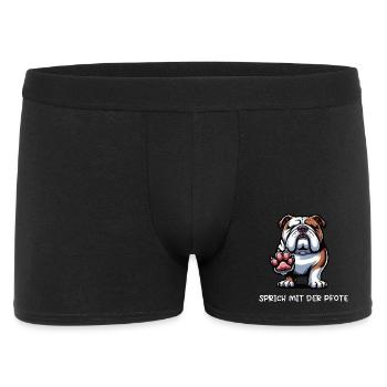 Speak with the paw English Bulldog Bully - Men's Boxer Shorts - black - Front