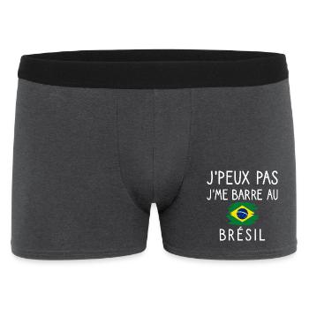 J’peux Pas J’me Barre au Brésil Humour Voyage - Boxer Homme - charbon - Devant