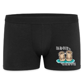 Mignons frères loutres pour grands et petits frères - Boxer Homme - noir - Devant