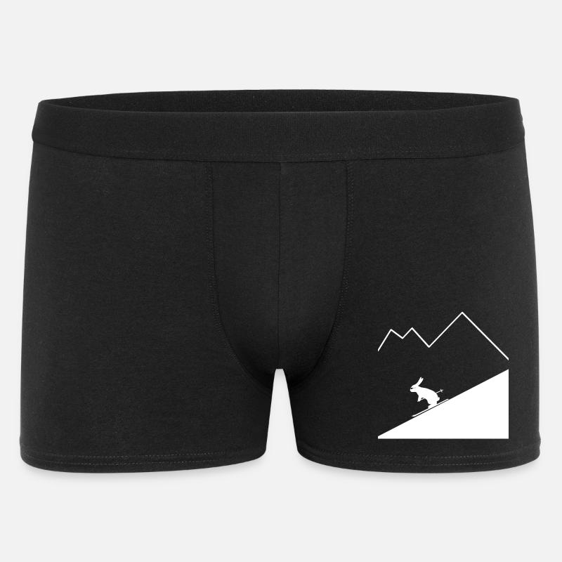 Rabbit Skier - Männer Boxer Shorts - Schwarz