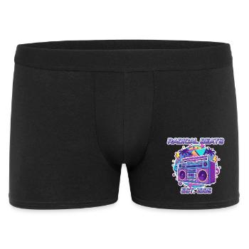 Radical Beats – 80er Jahre Retro Boombox Design - Männer Boxer Shorts - Schwarz - Vorne