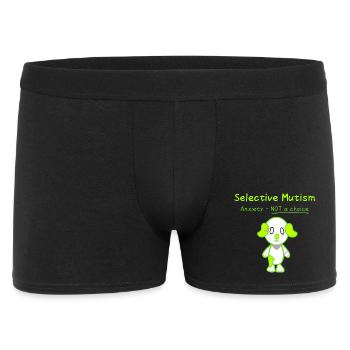 KawaiiDOGGOS – Clover "Selektiver Mutismus"-Druck - Männer Boxer Shorts - Schwarz - Vorne