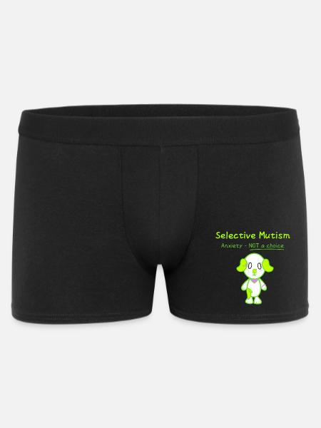 KawaiiDOGGOS - Clover "Selective mutism" print - Men's Boxer Shorts - black