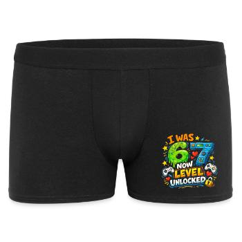 I was 6 Now Level 7 Unlocked 7th Birthday Gamer 67 - Men's Boxer Shorts - black - Front