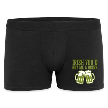Irisch: Du würdest mir einen Drink ausgeben – lustiges Zitat - Männer Boxer Shorts - Schwarz - Vorne