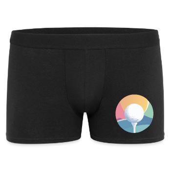 Balle de golf dans un motif discret de golf coloré coloré - Boxer Homme - noir - Devant