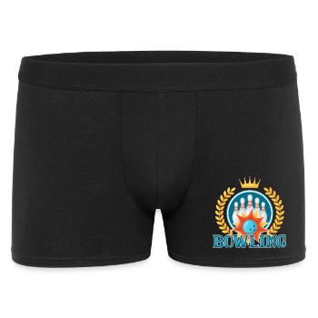 Royal Crown Bowling - Männer Boxer Shorts - Schwarz - Vorne