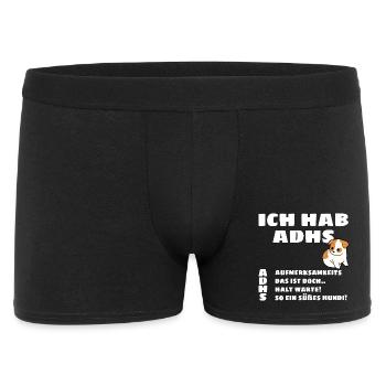 J’ai un TDAH - Motif de chiot - Boxer Homme - noir - Devant
