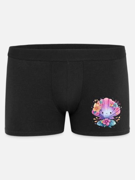Flower mussel with cheerful flowers - Men's Boxer Shorts - black