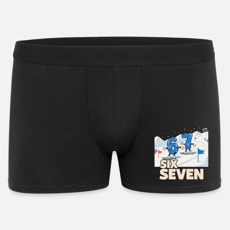 67 Snowboarding Six Seven Meme - Männer Boxer Shorts - Schwarz