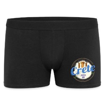 Kreta Insel in Griechenland Retro Vintage Souvenir - Männer Boxer Shorts - Schwarz - Vorne