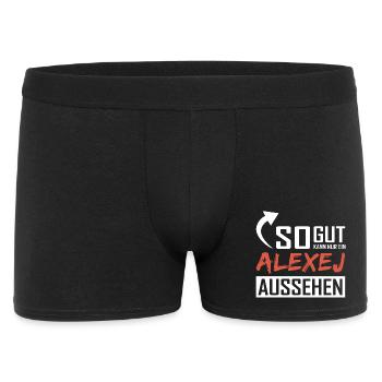 So gut kann nur ein Alexej aussehen - Männer Boxer Shorts - Schwarz - Vorne
