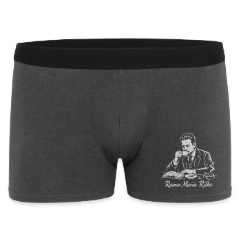 Rilke Cafe Poet Portrait - Men's Boxer Shorts - charcoal grey - Front