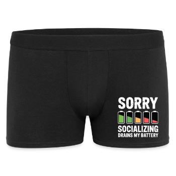 Joke about sociable, exhausted introverts - Men's Boxer Shorts - black - Front