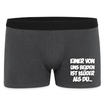 Einer von uns beiden ist klüger als du - Männer Boxer Shorts - Anthrazit - Vorne