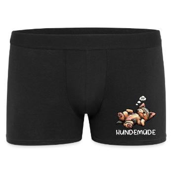 Hundemüde Yorkshire Terrier Yorkie Yorkiebesitzer  - Männer Boxer Shorts - Schwarz - Vorne