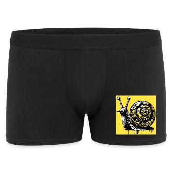 Schnecke - Männer Boxer Shorts - Schwarz - Vorne