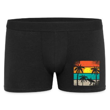 Sunset Surf Palm  - Men's Boxer Shorts - black - Front