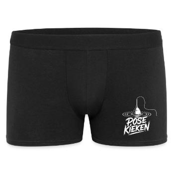 Angler Pose Design - Männer Boxer Shorts - Schwarz - Vorne