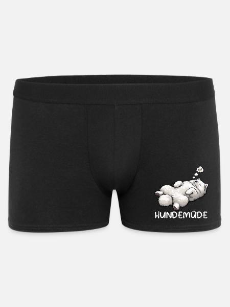 Hundemüde Samojede Samojedenbesitzer Samojedenhund - Männer Boxer Shorts - Schwarz
