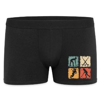 Visuel rétro de hockey sur gazon pour femmes et filles - Boxer Homme - noir - Devant