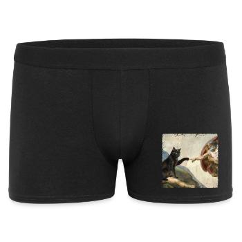 Katze Schlägt Gottes Hand Lustiges Katzen meme - Männer Boxer Shorts - Schwarz - Vorne