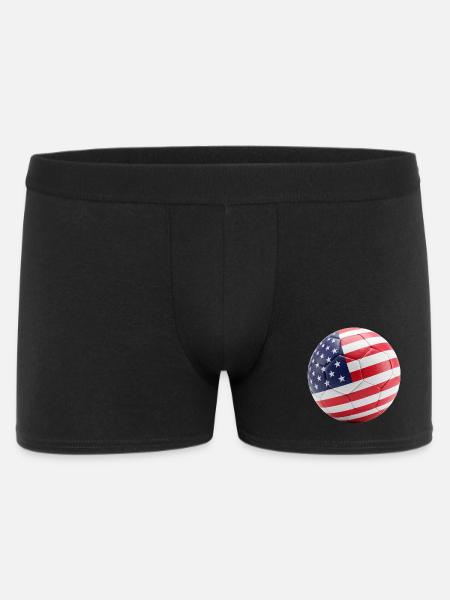 USA FLAG ON A SOCCERBALL - Men's Boxer Shorts - black