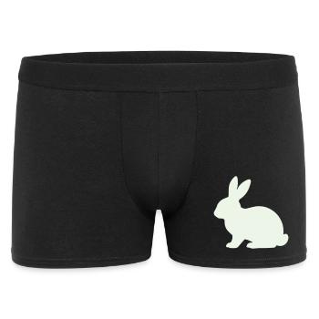 Zarte Kaninchen Silhouette - Männer Boxer Shorts - Schwarz - Vorne