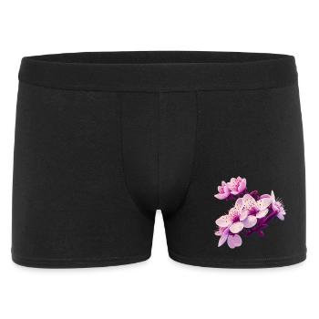 Pink Blossom - Männer Boxer Shorts - Schwarz - Vorne