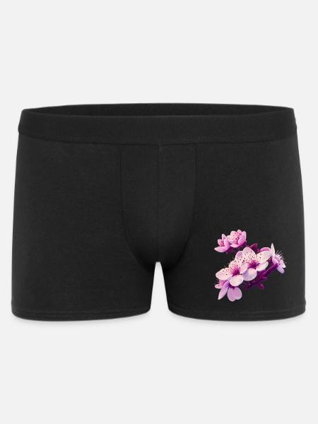 Pink Blossom - Männer Boxer Shorts - Schwarz