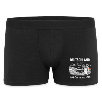 Deutschland - Dafür lebe ich  - Männer Boxer Shorts - Schwarz - Vorne