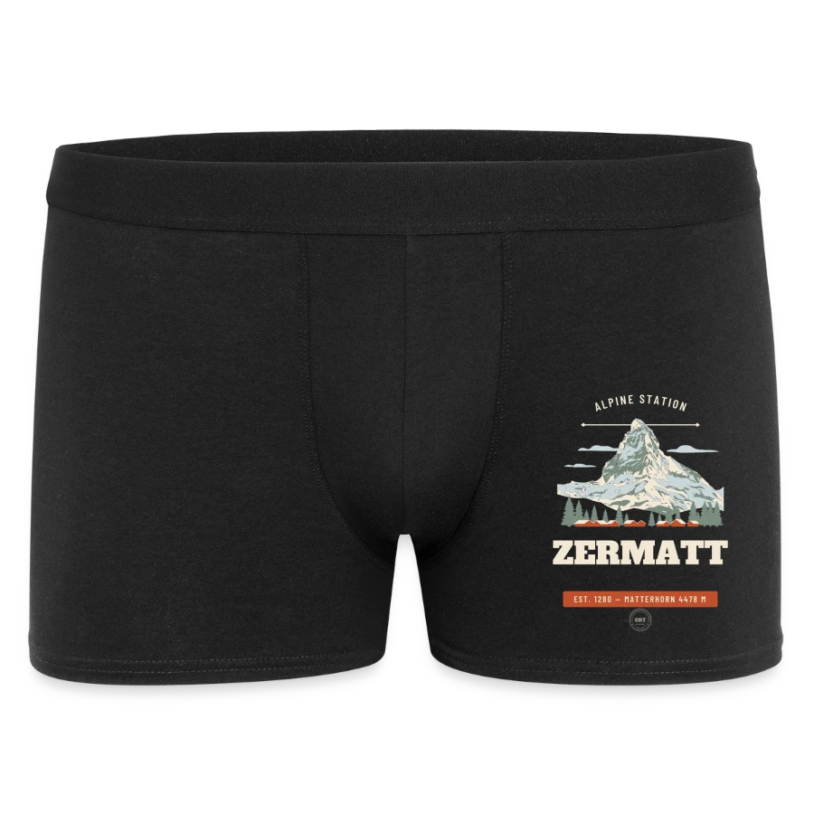 Zermatt badge on a men's boxer shorts, black