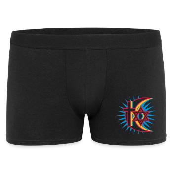 Drei Religionen - Männer Boxer Shorts - Schwarz - Vorne