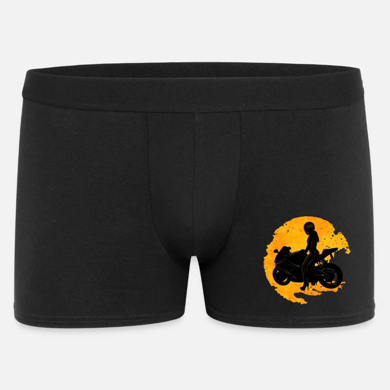 Motorradfahrerin - Männer Boxer Shorts - Schwarz