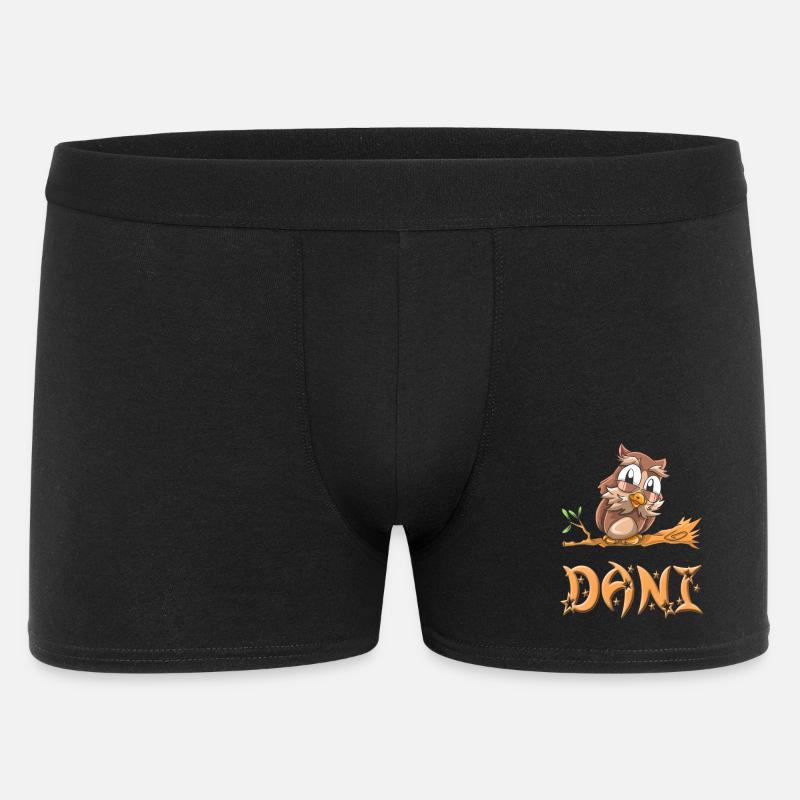 Eule Dani - Männer Boxer Shorts - Schwarz
