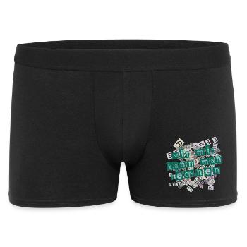 Mit mir kann man rechnen - Männer Boxer Shorts - Schwarz - Vorne