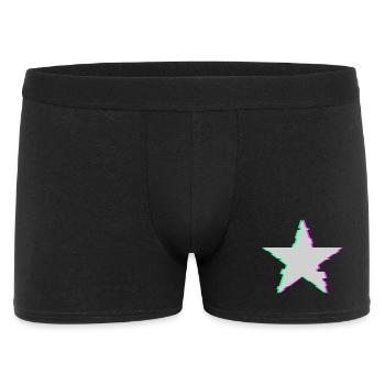Glitch Stern Grau Minimalist Cyber Aesthetic Shirt - Männer Boxer Shorts - Schwarz - Vorne