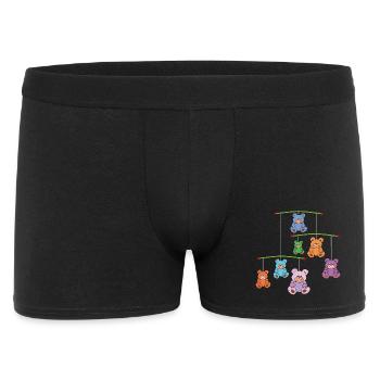 Mobilé mit Teddybären - Männer Boxer Shorts - Schwarz - Vorne