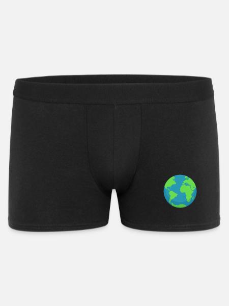 Planet Earth Minimal – Travel & Eco Style - Männer Boxer Shorts - Schwarz