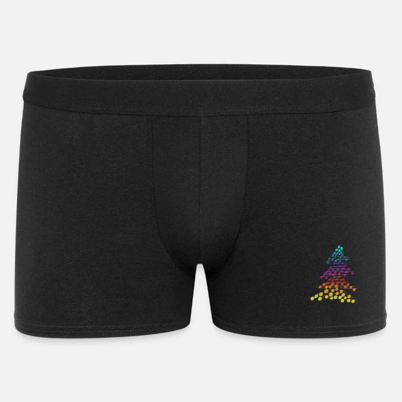 Regenbogen Neon-Weihnachtsbaum – Dots & Lights - Männer Boxer Shorts - Schwarz