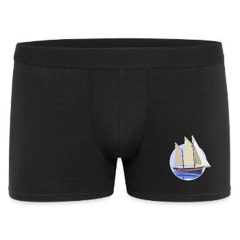 Sailboat Pastel Circle Illustration - Men's Boxer Shorts - black - Front