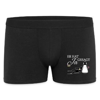 Ja Gesagt Heirat Junggeselle Junggesellin Hochzeit - Männer Boxer Shorts - Schwarz - Vorne