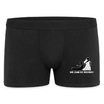 Junggesellinnenabschied Hochzeitsfeier Polterabend - Männer Boxer Shorts - Schwarz - Vorne