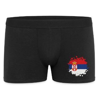 Serbie Klecks / Cadeau De Belgrade Balkans drapeau - Boxer Homme - noir - Devant