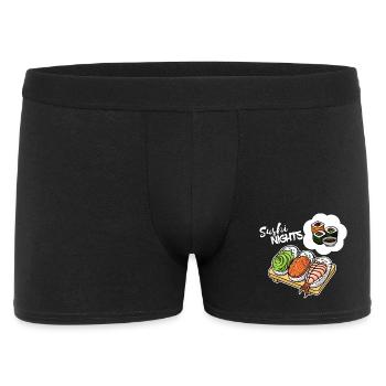 Sushi Avocado Lachs Schlafen Traum Lustig Essen - Männer Boxer Shorts - Schwarz - Vorne