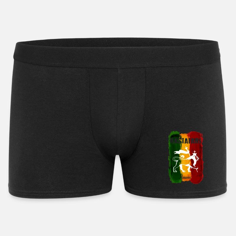 Rastafari Löwe auf Regenbogenstreifen - Männer Boxer Shorts - Schwarz