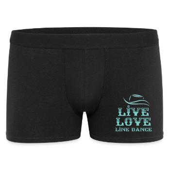 Line Dancer Motto: Live, Love, Line Dance - Männer Boxer Shorts - Schwarz - Vorne